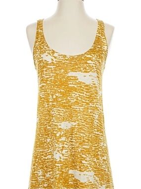 Yellow & White Abstract Print Tank Top